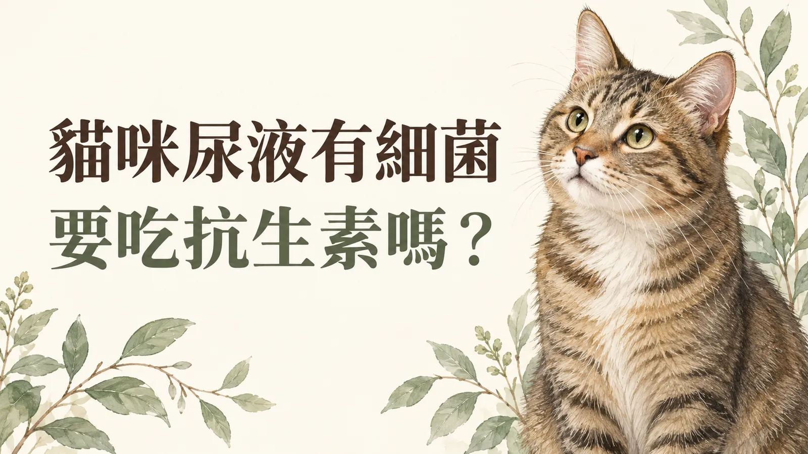貓咪插畫封面:貓咪尿液有細菌,要吃抗生素嗎?