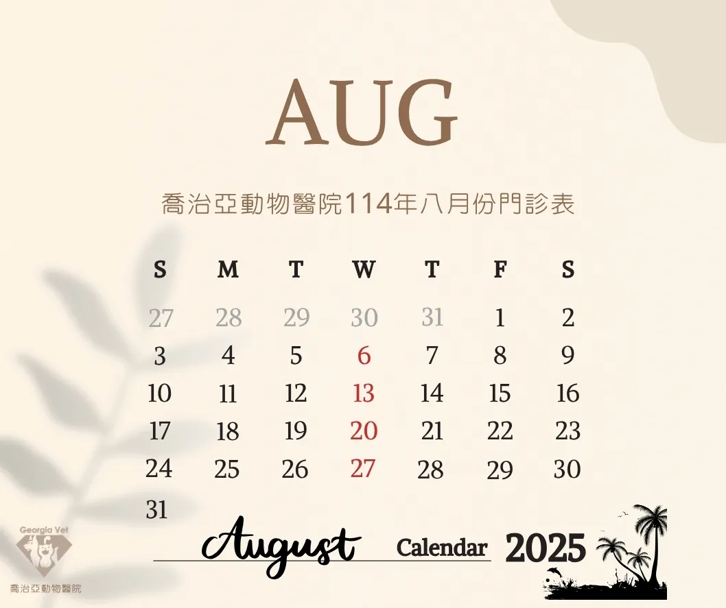 【公告】八月份門診表:原公告圖片